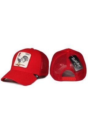 Horoz Hayvan Desenli Şapka Kırmızı GB0003