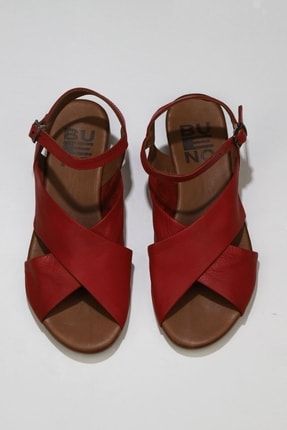 Kırmızı Deri Kadın Sandalet 01WU7477