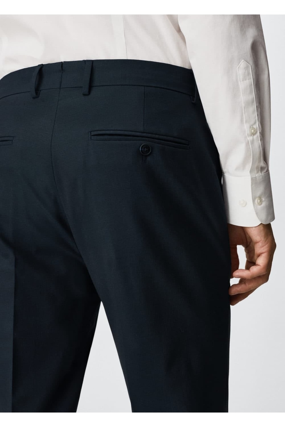 شلوار مردانه آبی سرمه ای منگوMANGO Man | 37034772 اورجینال - تصویر 6