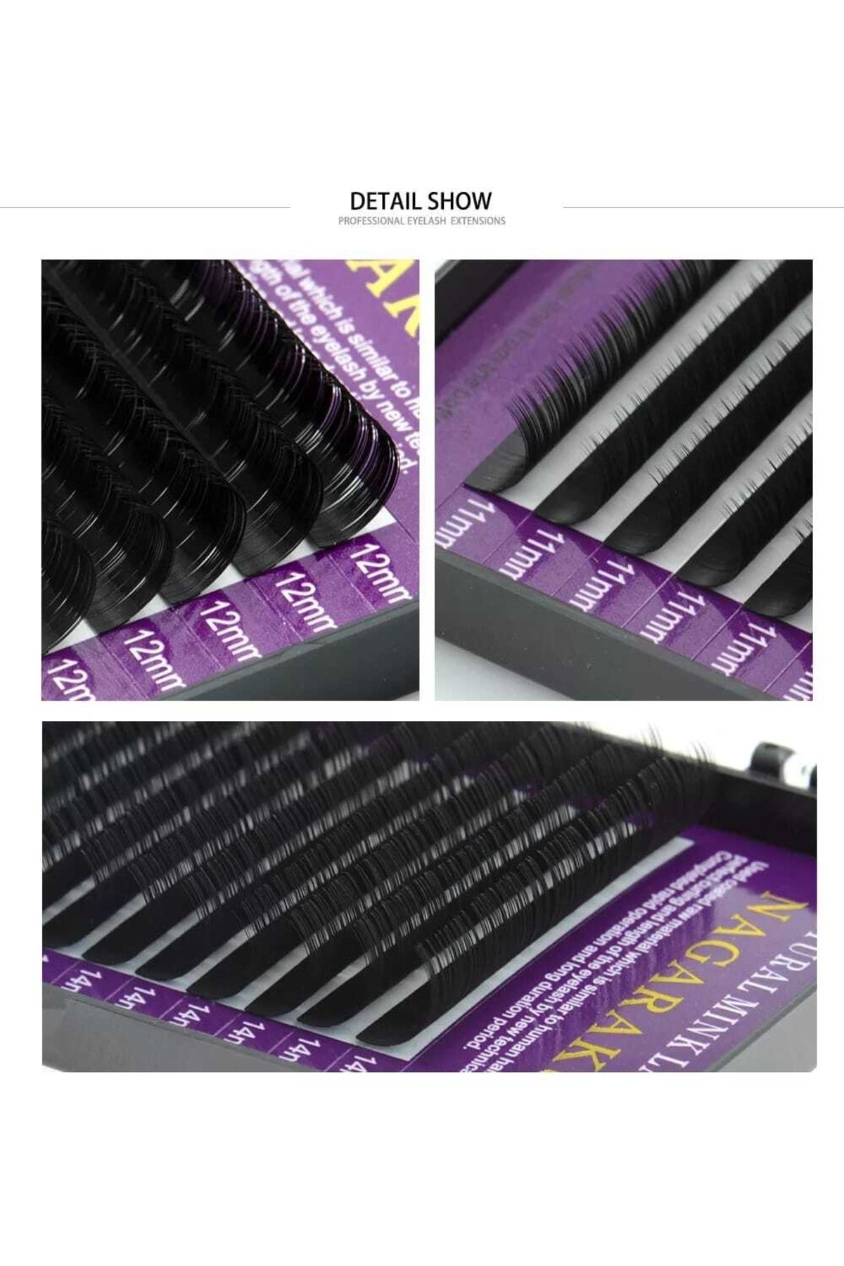 مژه ابریشم D curl 0.07 ضخامت 11 میلی متر طول مژه مصنوعی NAGARAKU