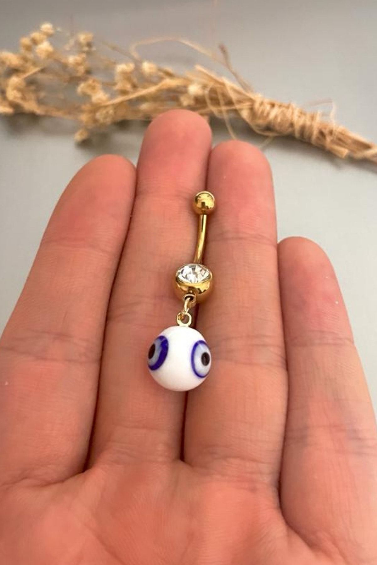 Evil eye belly ring deals