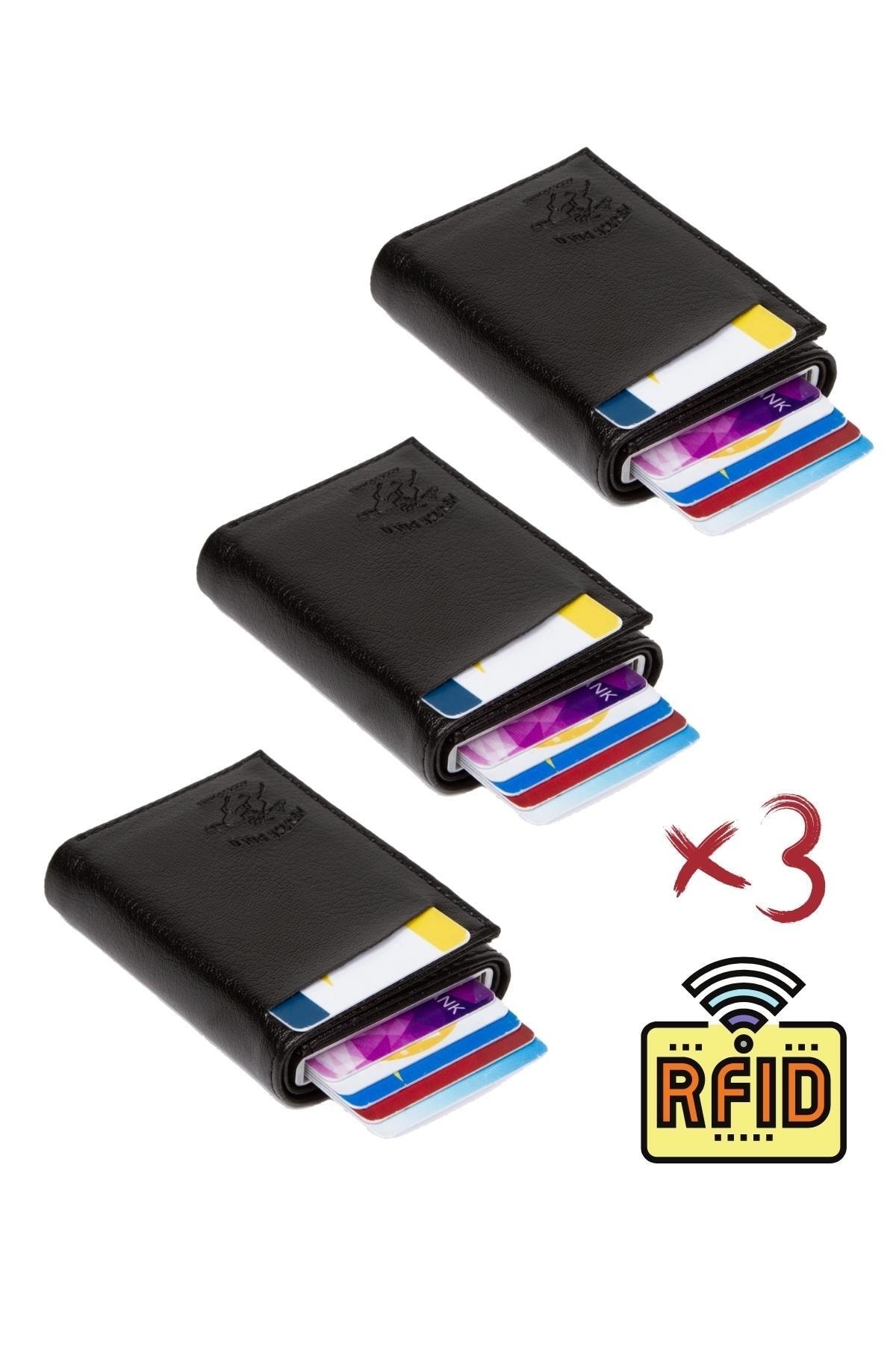 Automatic Sled Card Holder Wallet with Adelina Leather Mechanism 3pcs