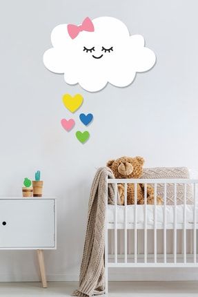 Çocuk Odası Duvar Tablo Sevimli Süs Bulut-kalp BULUT TABLO