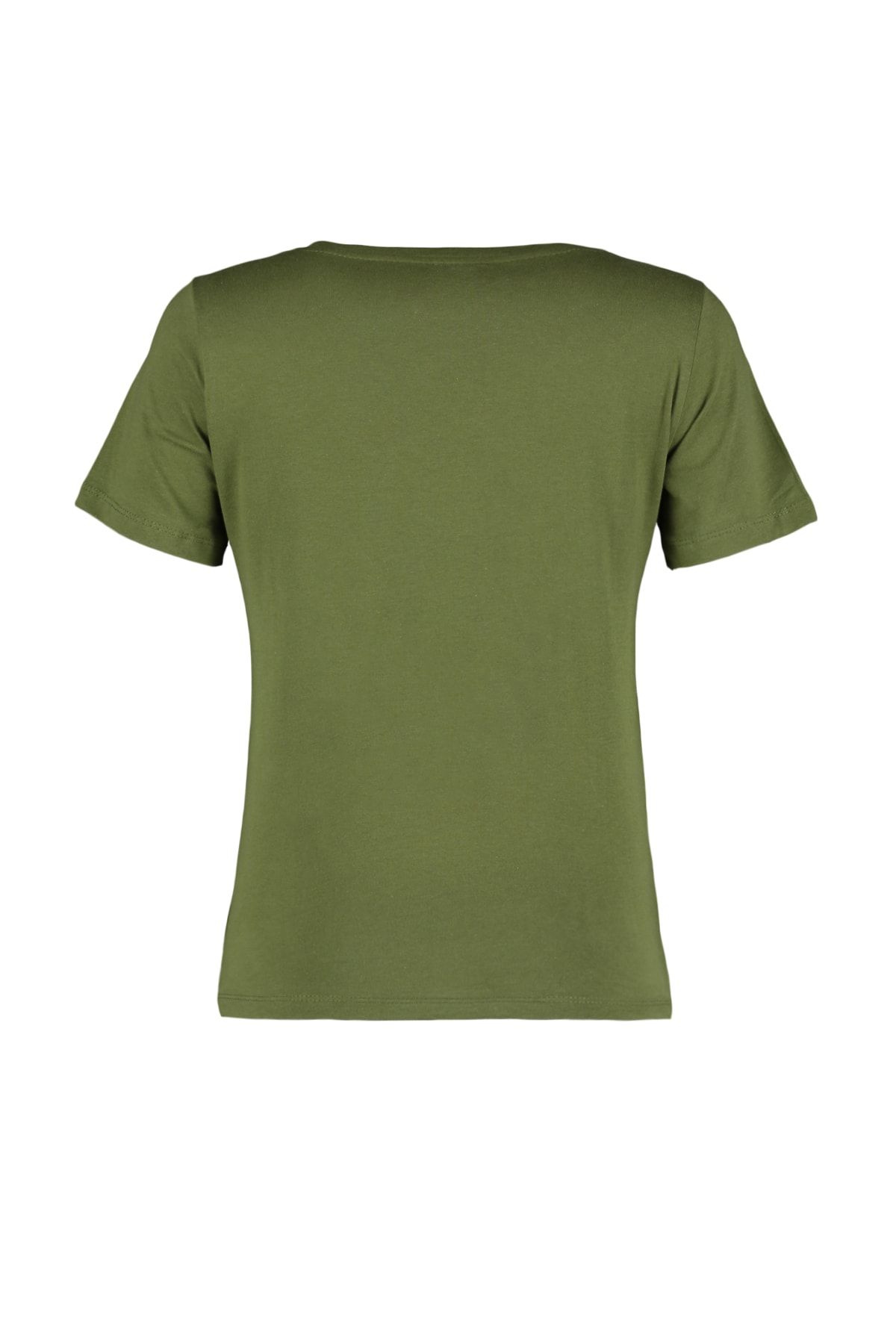 Trendyol Collection-Khaki-Beige, 100 % Baumwolle, 2er-Pack Basic-Strick-T-Shirts mit V-Ausschnitt TWOSS23TS00002 17