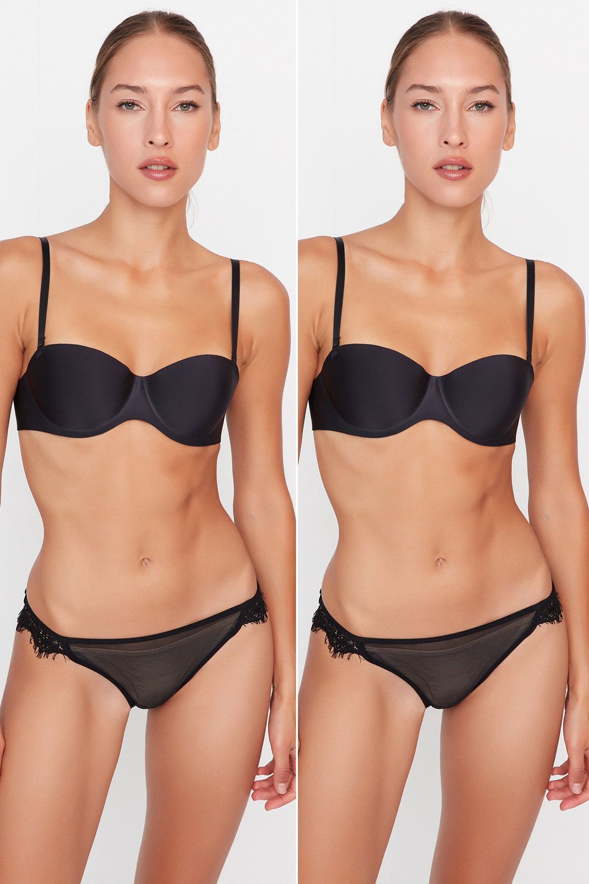 Trendyol Collection Slip Schwarz 2er-Pack