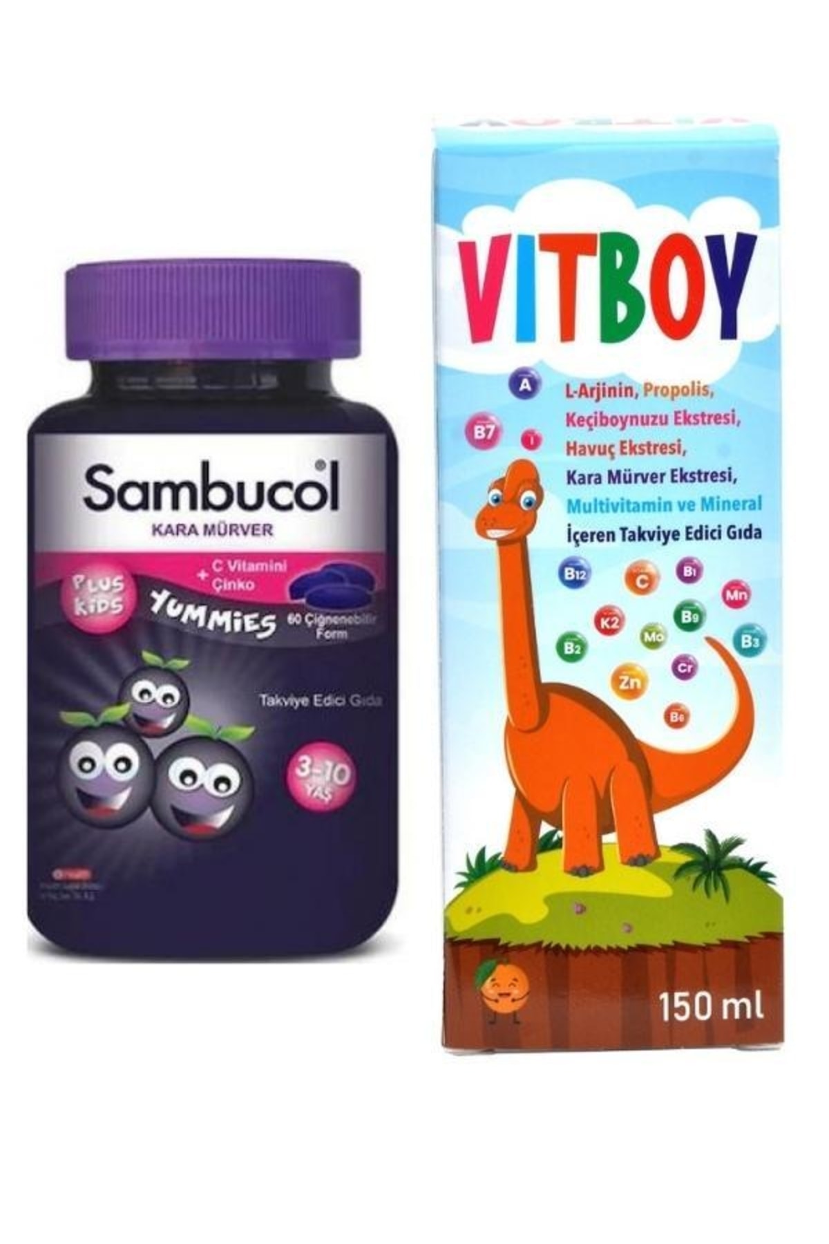 Sambucol Plus Kids Yummies 60 - Vitboy Multivitamin Ve Mineral Içeren Takviye Edici Gıda 150 Ml