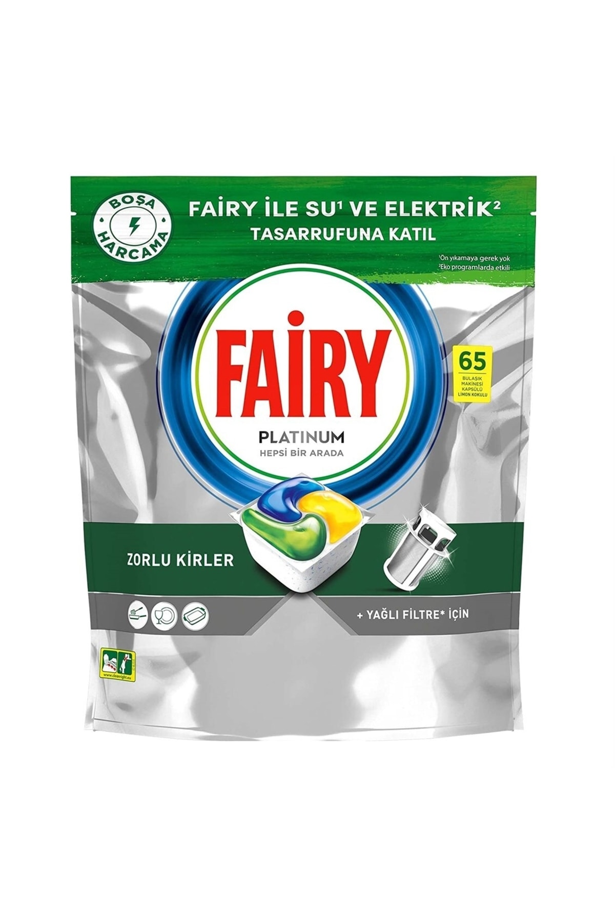 Fairy Platinum Limon Kokulu Bulaşık Makinesi Deterjanı Tablet 65 Yıkama