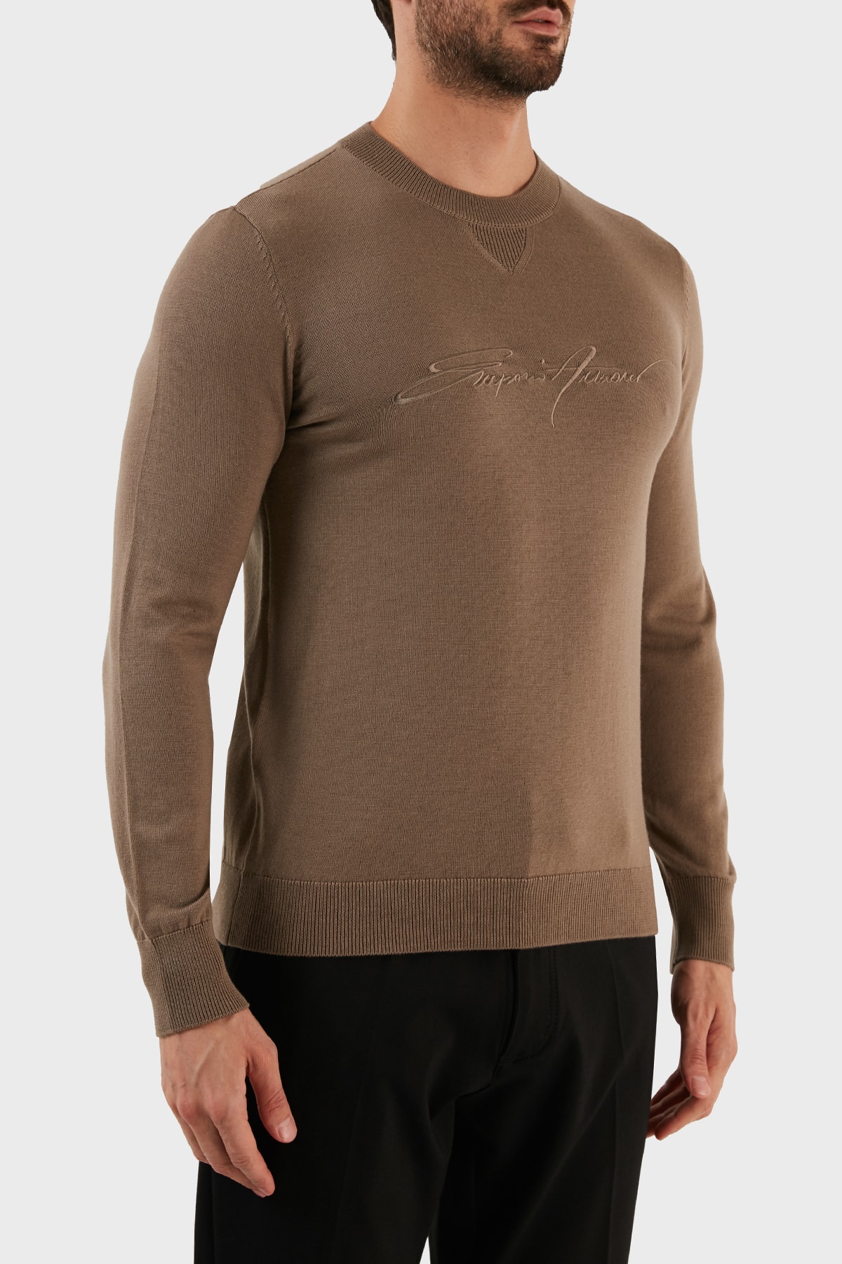 بافت و پلیور Emporio Armani اورجینال مردانه برند آرمانی 6L1MXJ 1MBPZ 0431 Wool Regular Fit Crew Neck Sweater Men's Sweater - تصویر 3