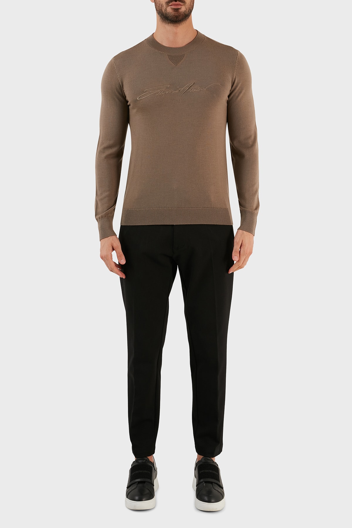 بافت و پلیور Emporio Armani اورجینال مردانه برند آرمانی 6L1MXJ 1MBPZ 0431 Wool Regular Fit Crew Neck Sweater Men's Sweater - تصویر 4