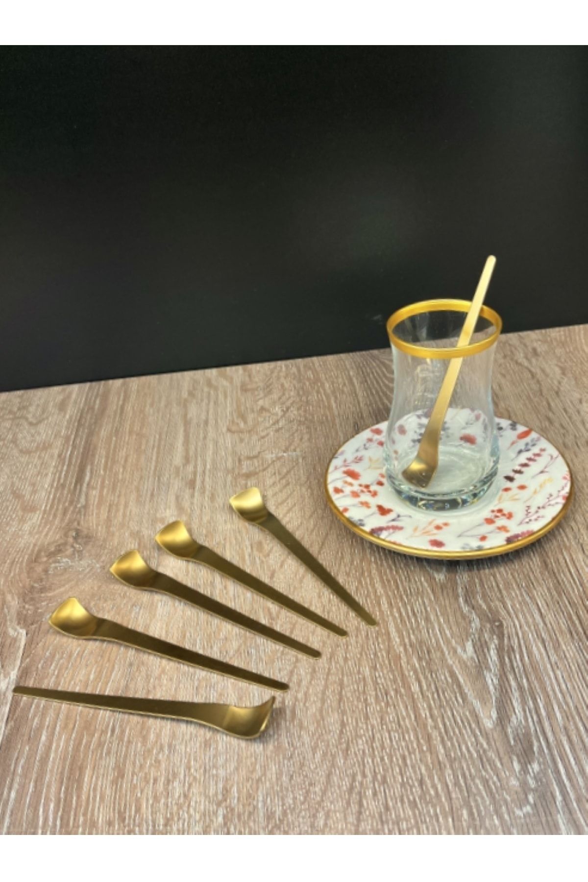 Pinkev 6 Adet Paslanmaz Çelik Gold Çay Kaşığı