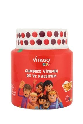 Kids Gummies D3 Vitamini, Kalsiyum Içeren 30 Adet Çiğnenebilir Gummy Jel 8683242261051