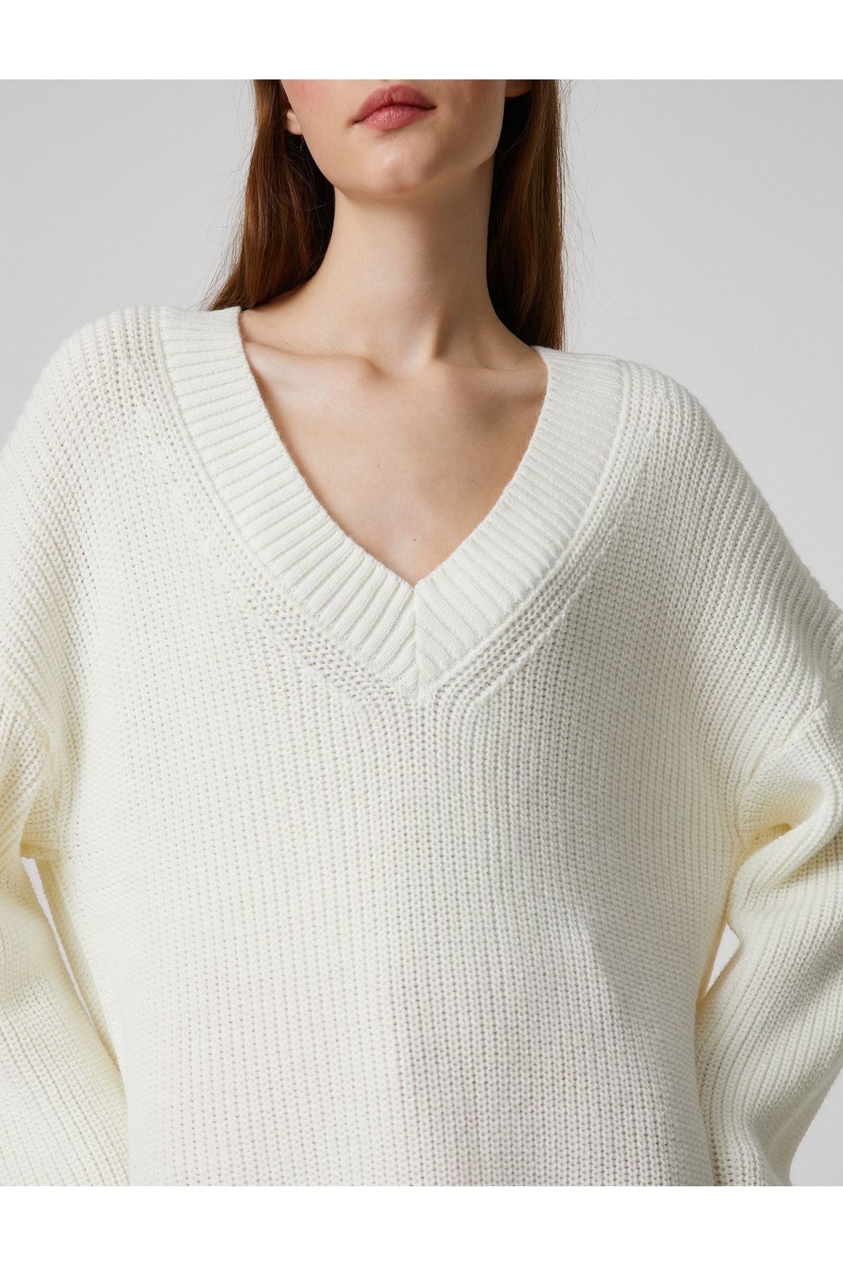 Koton Pullover Ecru Oversized OB6192