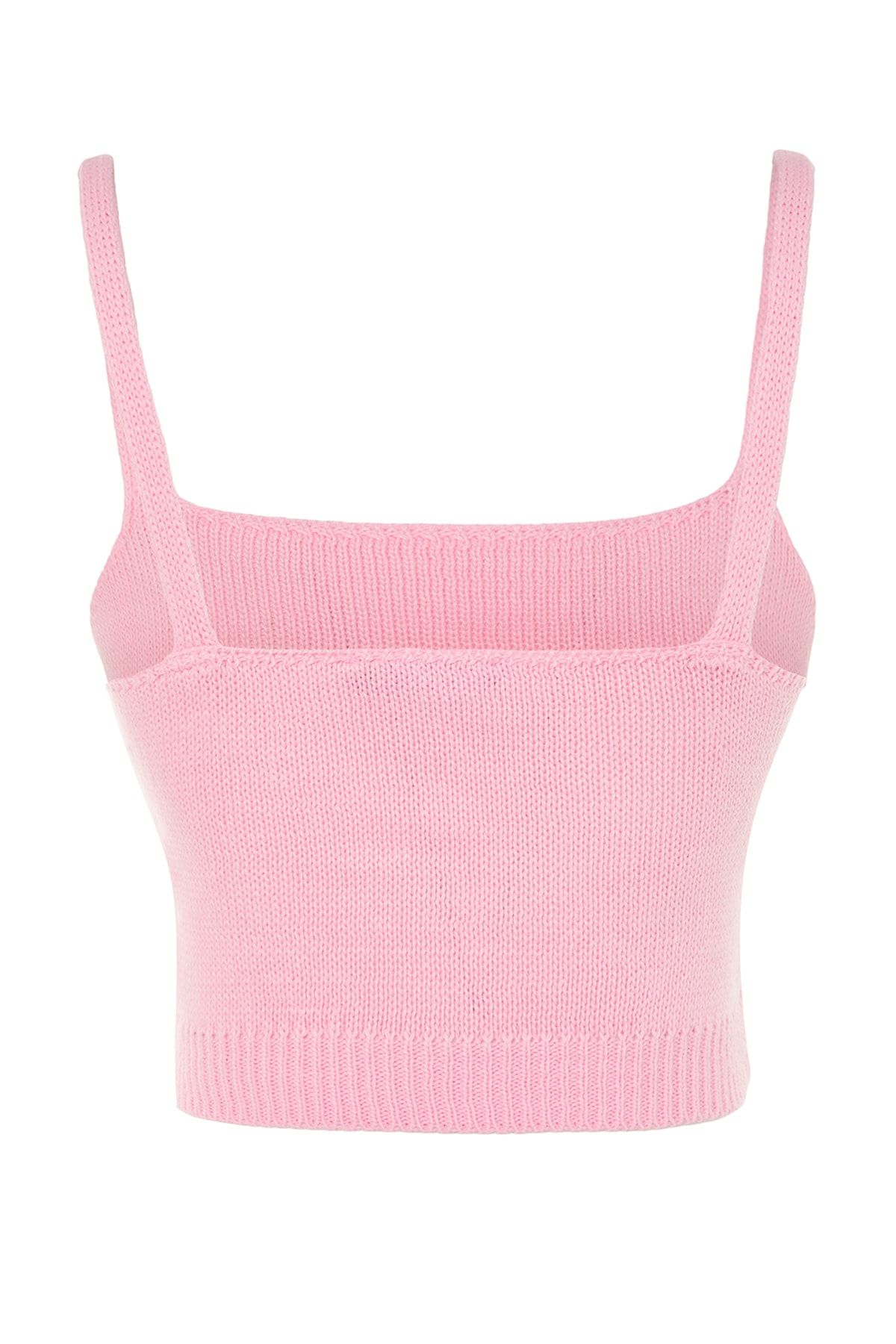 Trendyol Collection-Rosa Blusen-Cardigan-Set mit Knopfdetail, durchbrochen/Lochmuster TWOSS23HI00000 7