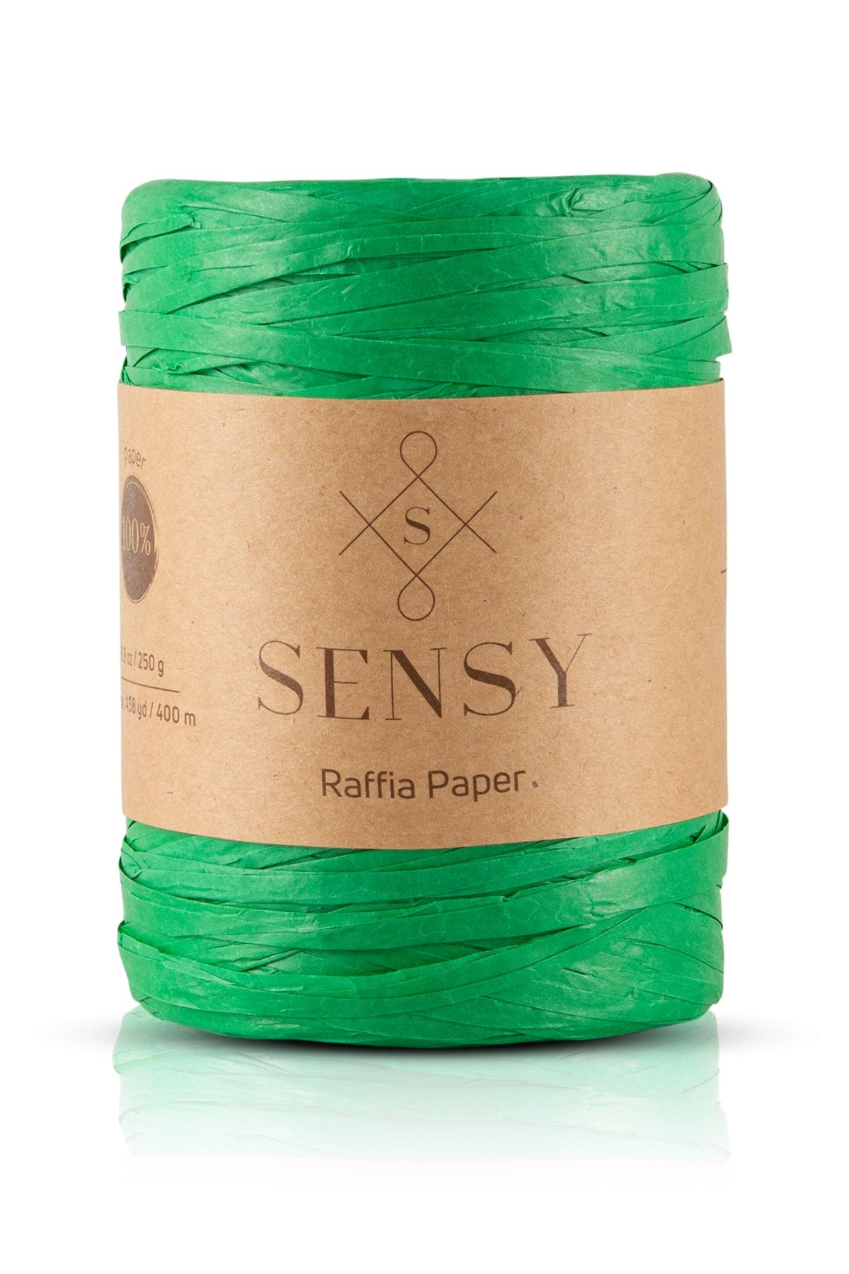 SENSY Premium 400 Meters Raffia Rope Bag Rope Raffia Rope Paper Rope Brass Rope 250 Grams Green