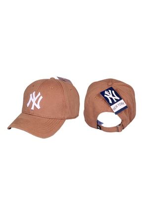 Ny New York Nakışlı Model Şapka Kahverengi TYC00406077668