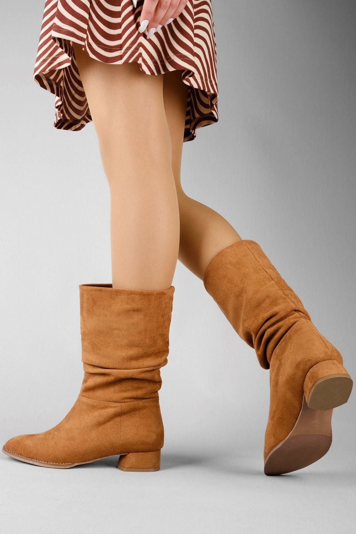 Drawstring knee high boots hot sale