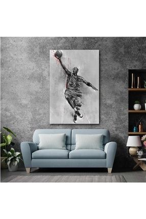 Michael Jordan Art Chicago Bulls Basketbol Siyah Beyaz Şehir Art Nba Kanvas Tablo T1010749