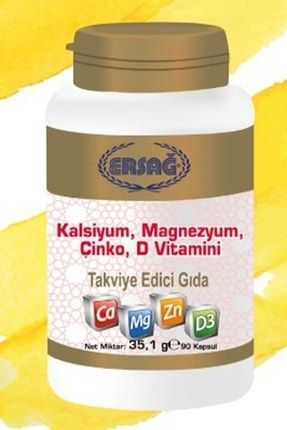 Kalsiyum Magnezyum Çinko D Vitamini Kapsül Takviye Edici Gıda 8681695364213