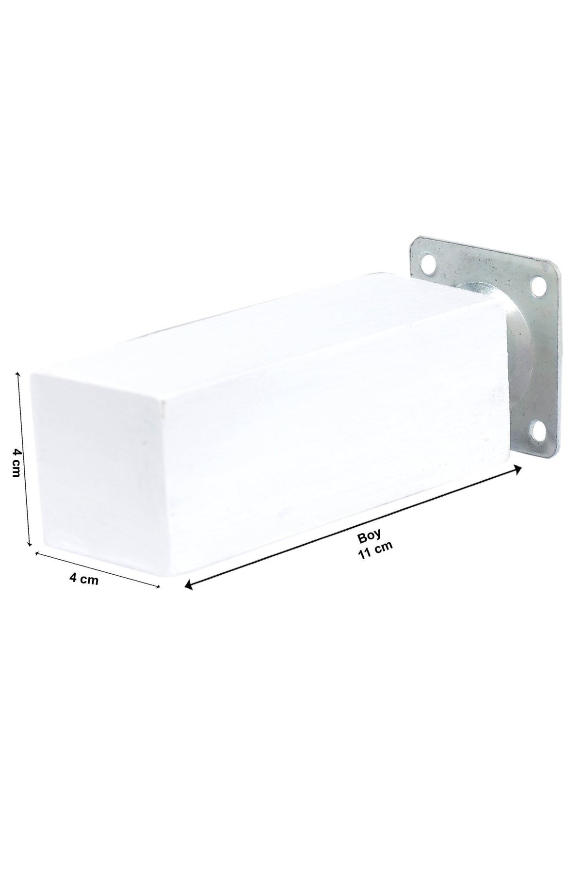 Ahşap Ağaç Mobilya Ünite Baza Koltuk Kanepe Ayağı Boy 11 Cm En 4x4 Cm Beyaz