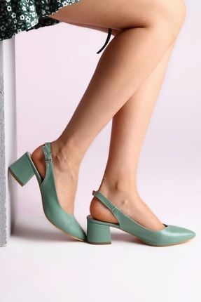 Palermo Mint Yeşil 5 cm Topuklu Topuklu Ayakkabı TRNT5