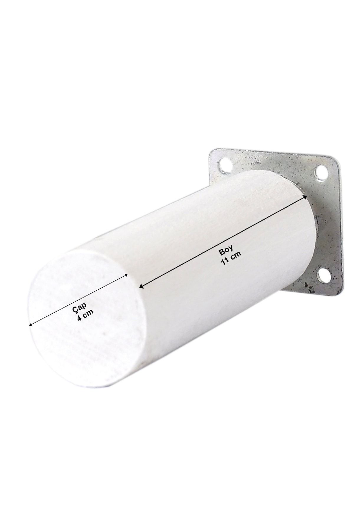 Ahşap Ağaç Mobilya Ünite Baza Koltuk Kanepe Ayağı Boy 11 Cm Çap 4 Cm Yuvarlak Beyaz