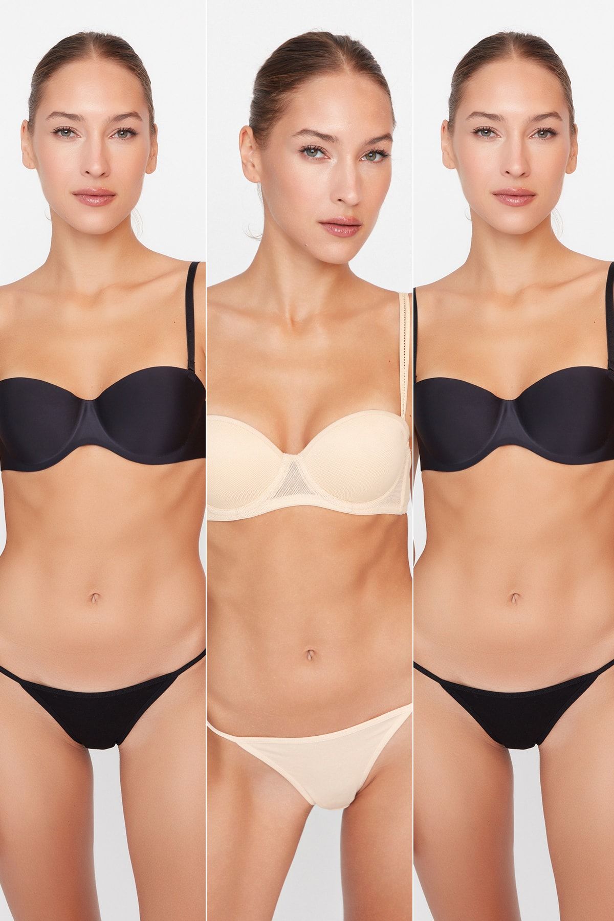 Trendyol Collection Slip Schwarz 3er-Pack