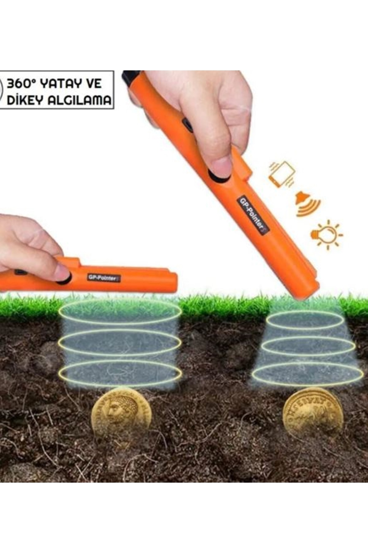Gmn-pointer Hand Held Gold Silver Metal Detector With Alarm Carrying Case Battery Included Waterproof Case