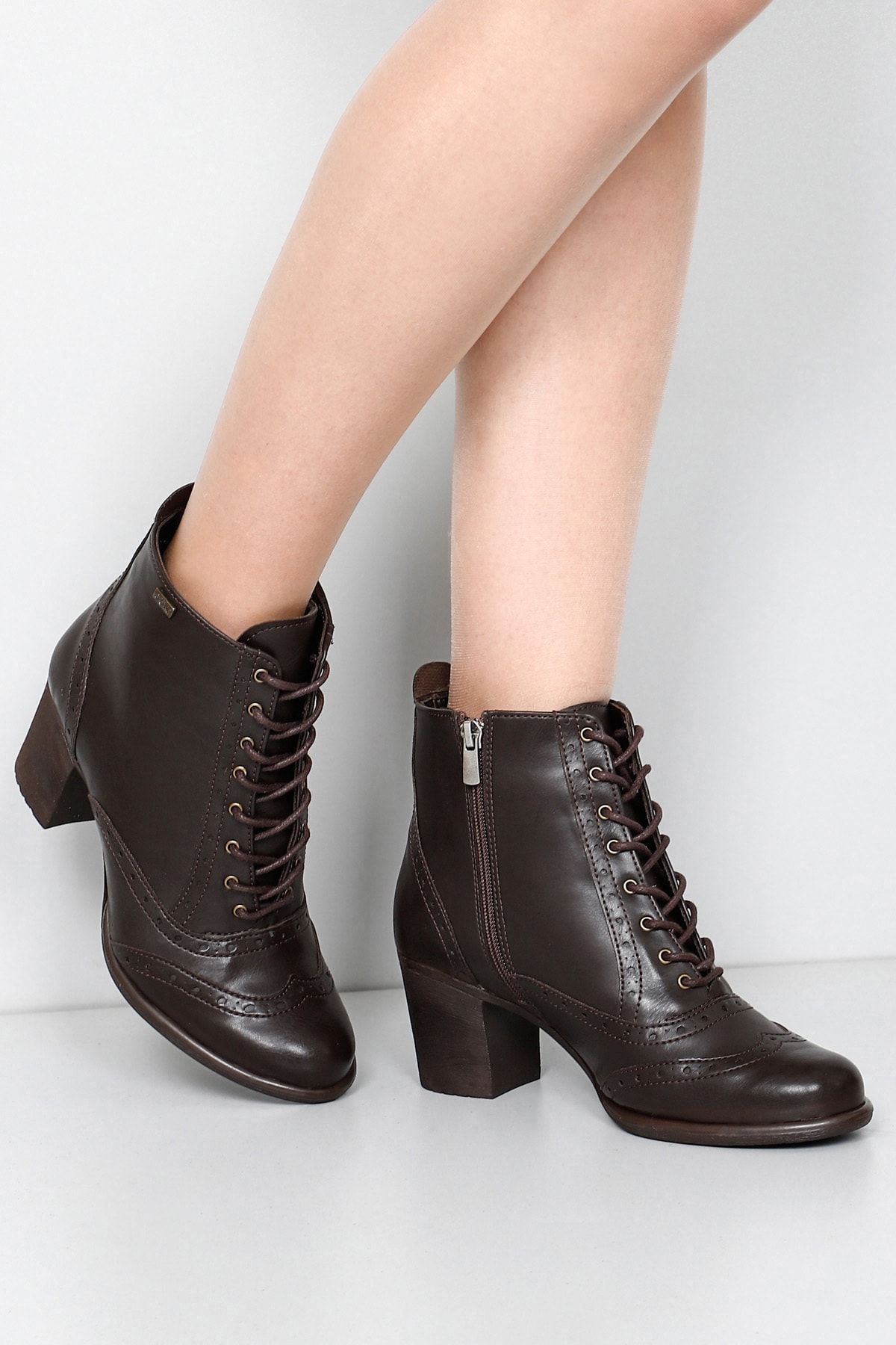 GÖNDERİ(R) Stiefelette Braun Blockabsatz XN6892