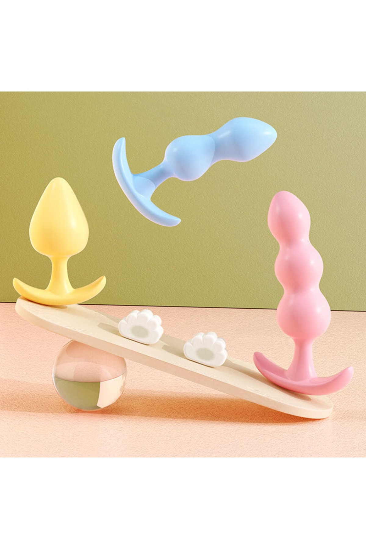 Anal Tıpa Seti 3 Renkli Vajinal Anal Plug Anal Alıştırma Seti Silikon Anal Tıkaç