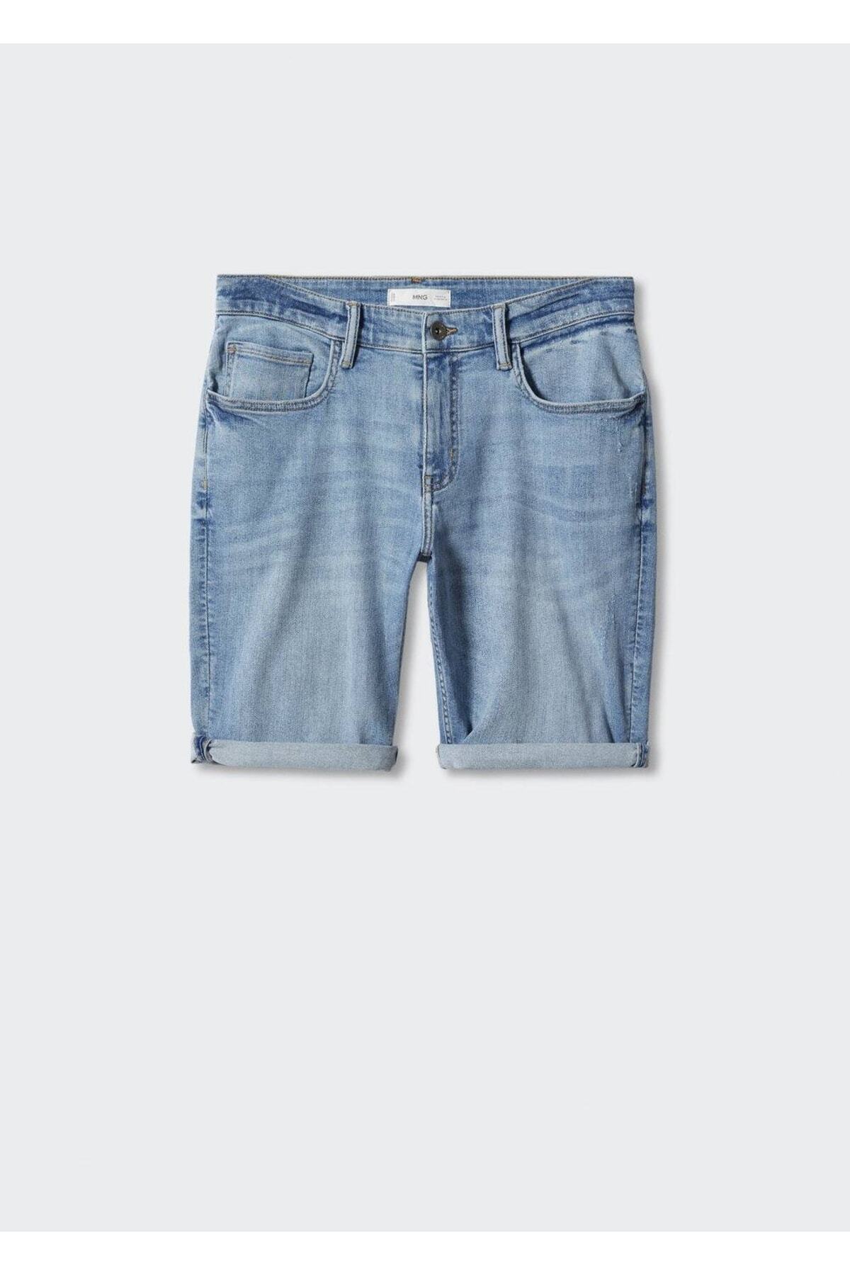 شلوار مردانه آبی منگوMANGO Man | 47045909 اورجینال - تصویر 3