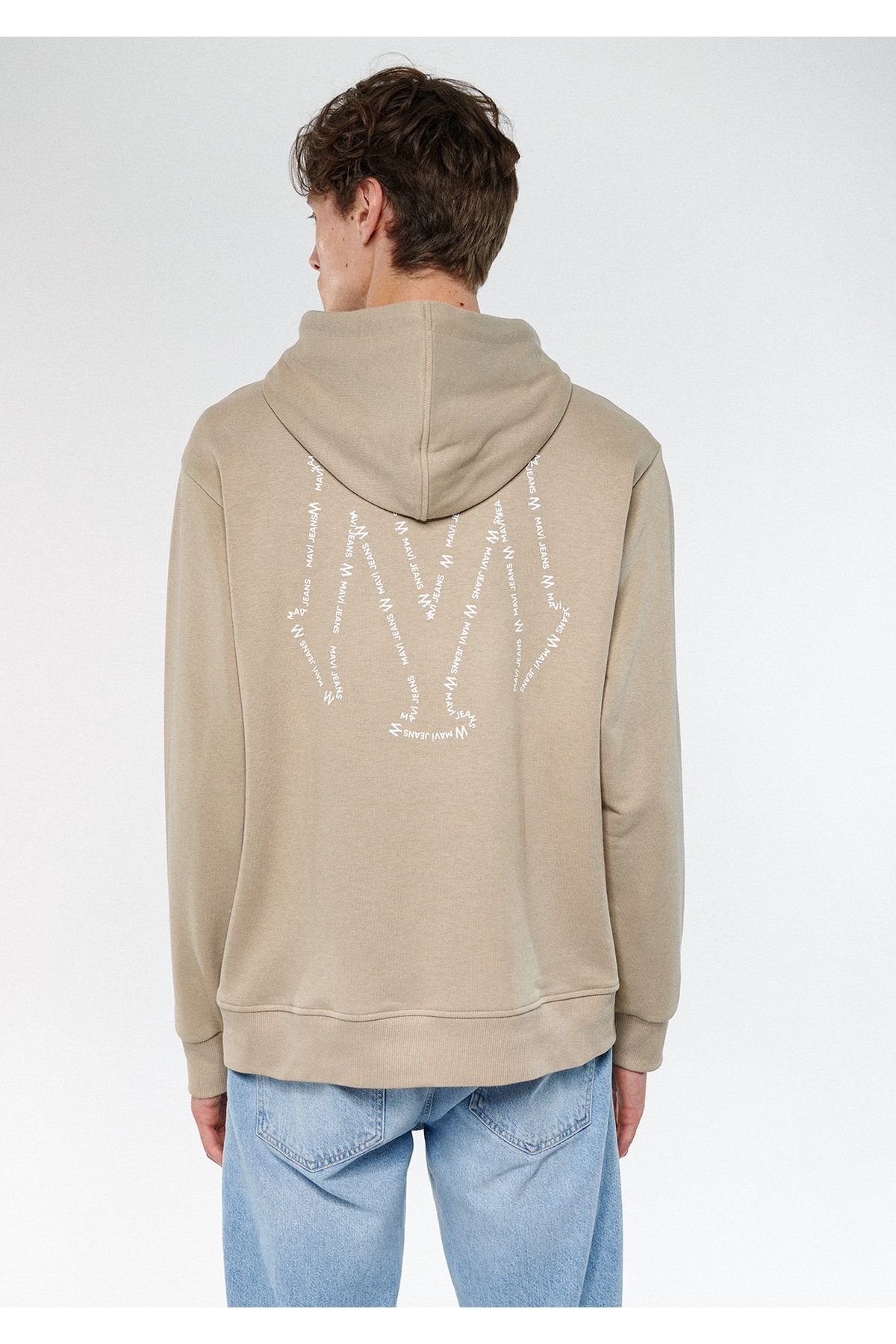 Mavi Jeans Baskılı Bej Kapüşonlu Sweatshirt 0611315-70338 BC8248