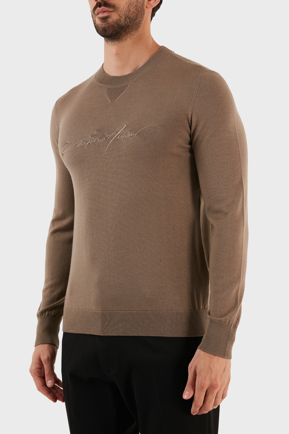 بافت و پلیور Emporio Armani اورجینال مردانه برند آرمانی 6L1MXJ 1MBPZ 0431 Wool Regular Fit Crew Neck Sweater Men's Sweater - تصویر 2