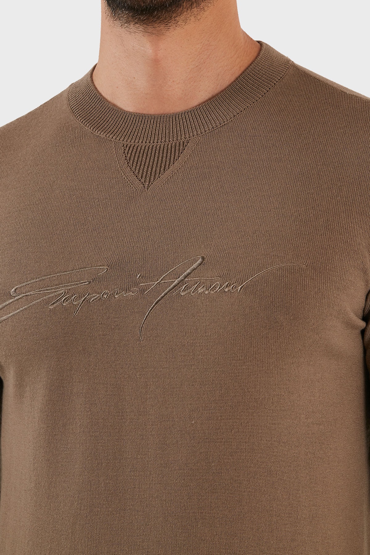 بافت و پلیور Emporio Armani اورجینال مردانه برند آرمانی 6L1MXJ 1MBPZ 0431 Wool Regular Fit Crew Neck Sweater Men's Sweater - تصویر 5