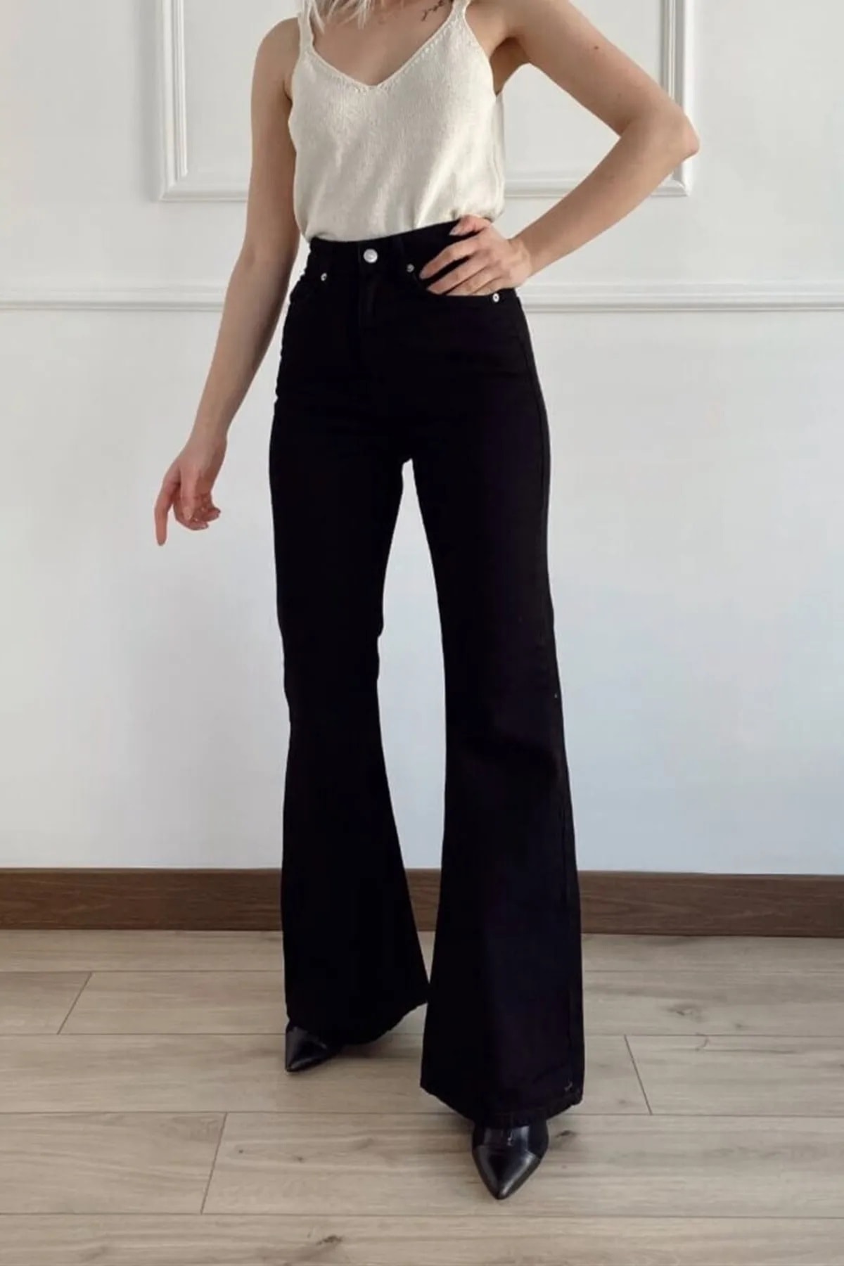 Tebessüm Life  Sochi Siyah Yüksekbel Ispanyol Ispanyol Pantolon - Görsel 4