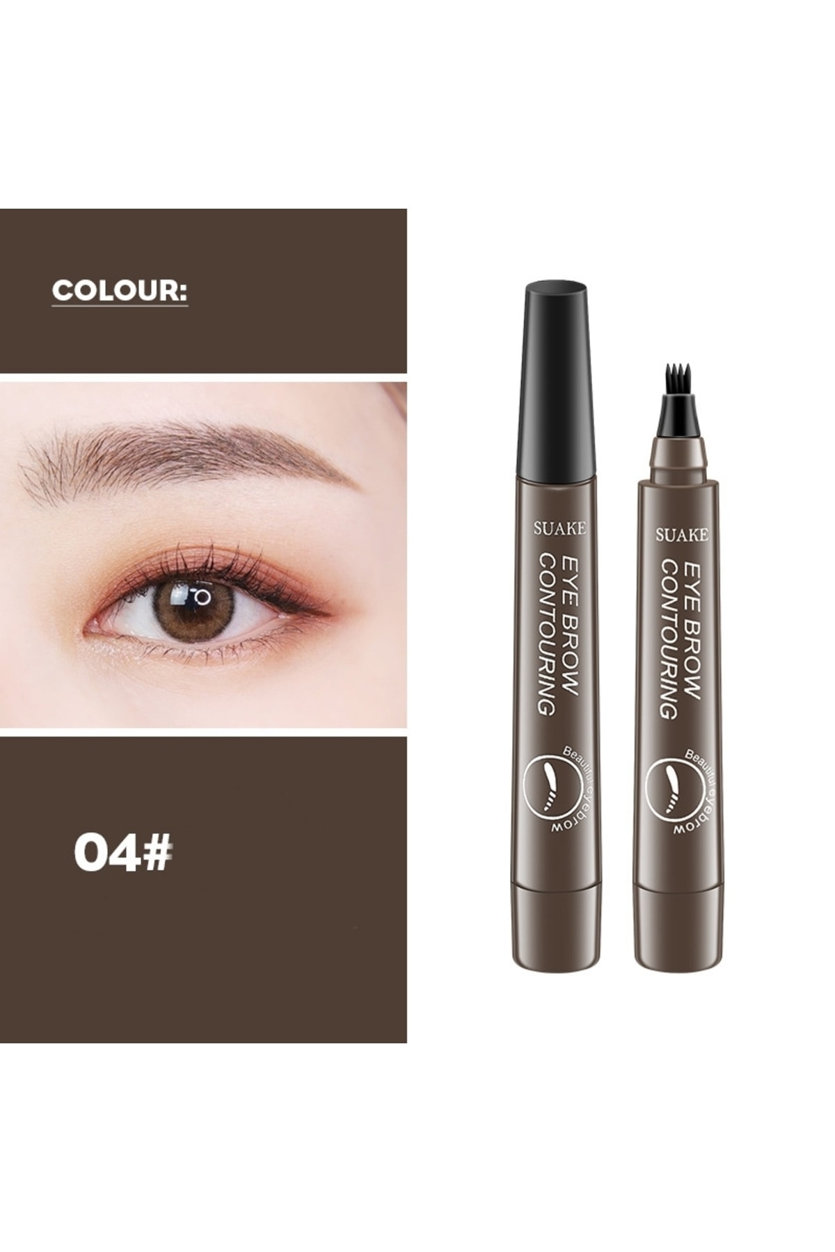 SECRET LİFT Kaş Maskarası,kaş Kalemi Microblading Ucu Tırtıklı Likit Kaş Kalemi(kahve)