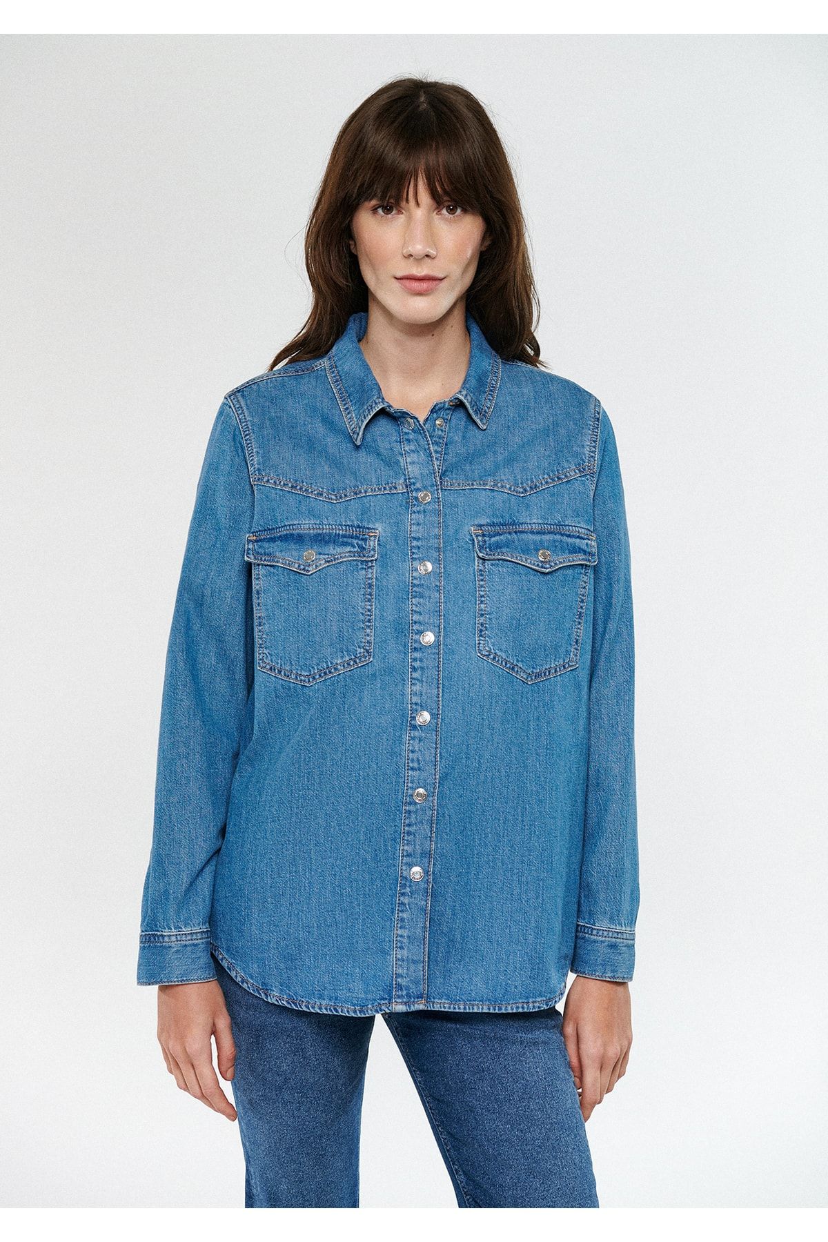 Mavi Jenny Gold Jean Gömlek Regular Fit / Normal Kesim 122245-32530 CE9659