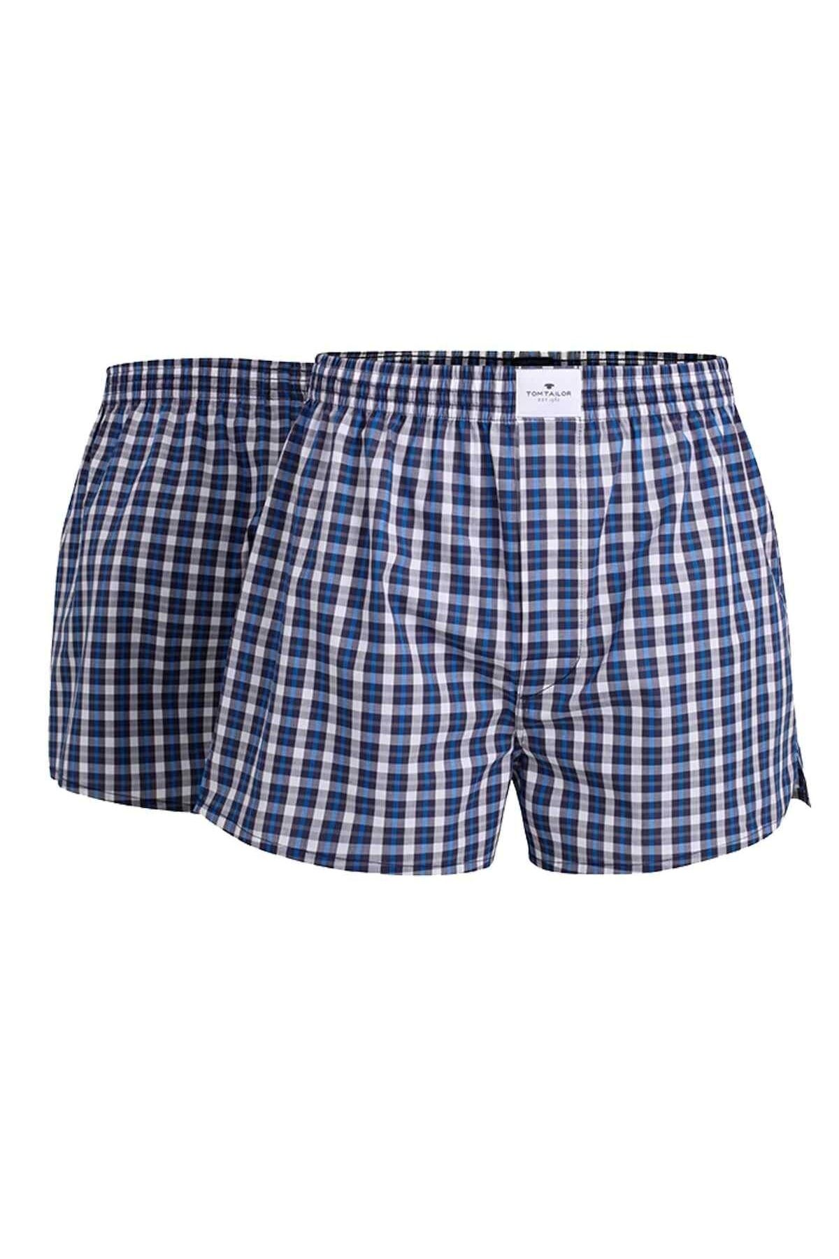 Tom Tailor-Herren Web-Boxershorts, 2er Pack - Pure Cotton, Westside C, kariert 1