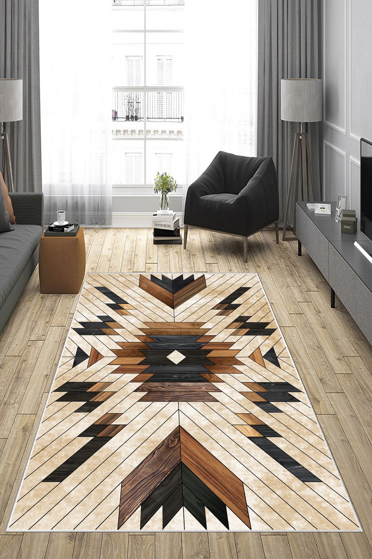 Non-Slip Base Washable Digital Printing Carpet Runner Kitchen Carpet