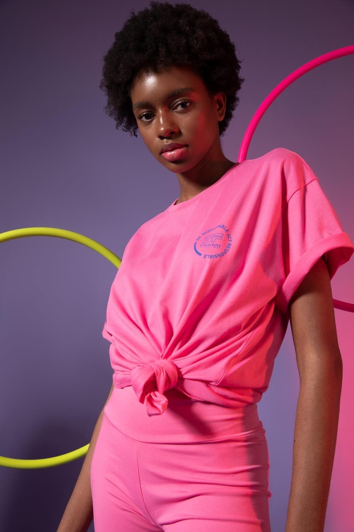 DeFacto Sport T-Shirt Rosa Oversized