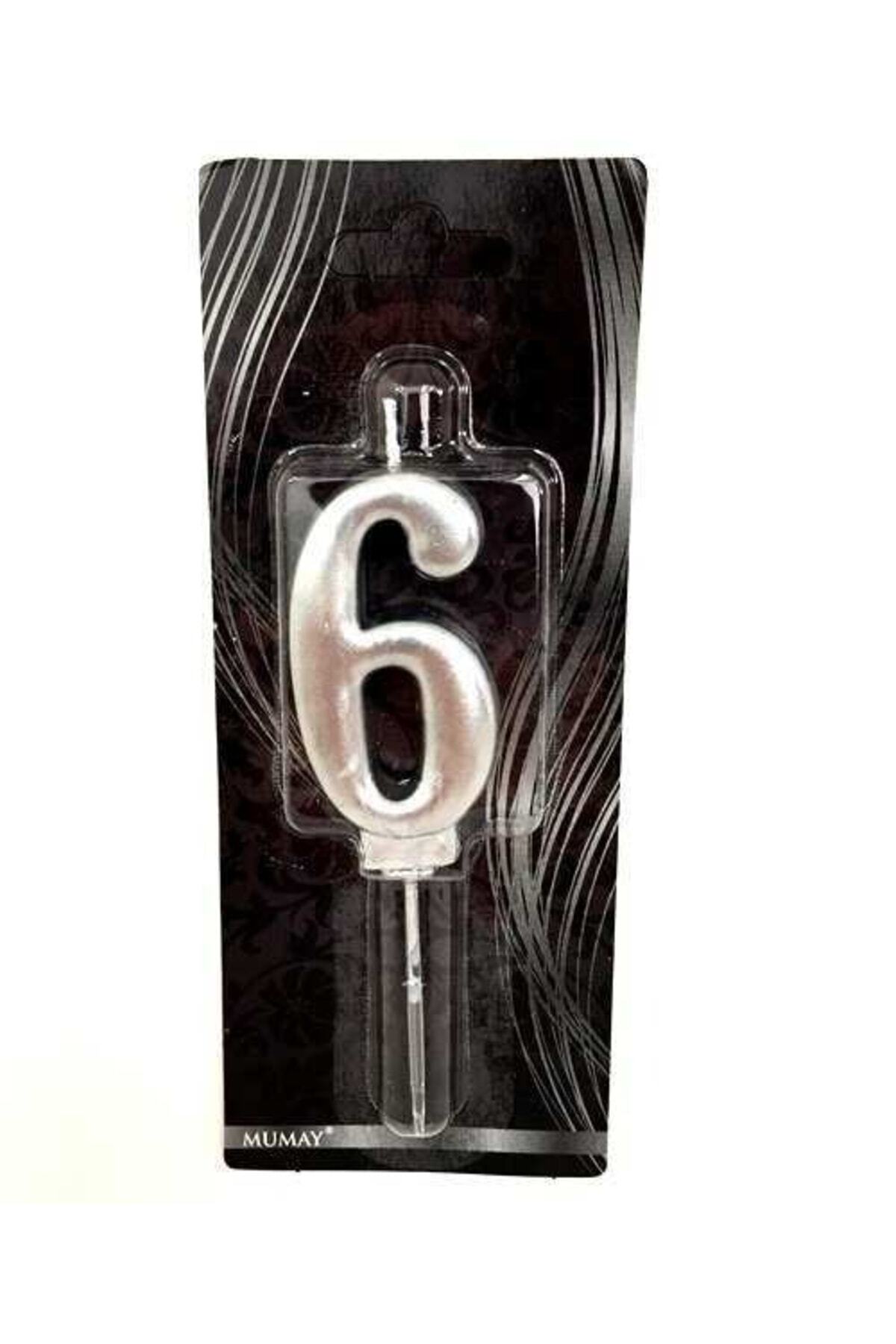 Genel Markalar Mini Party Store 6 Yaş Gümüş Rakam Mum