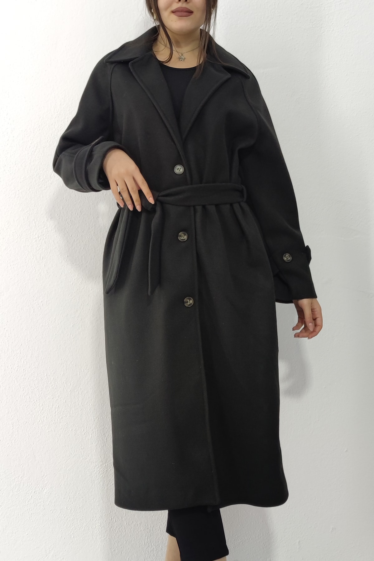 MissVina  Reglan Kol Kuşaklı Palto - Görsel 3