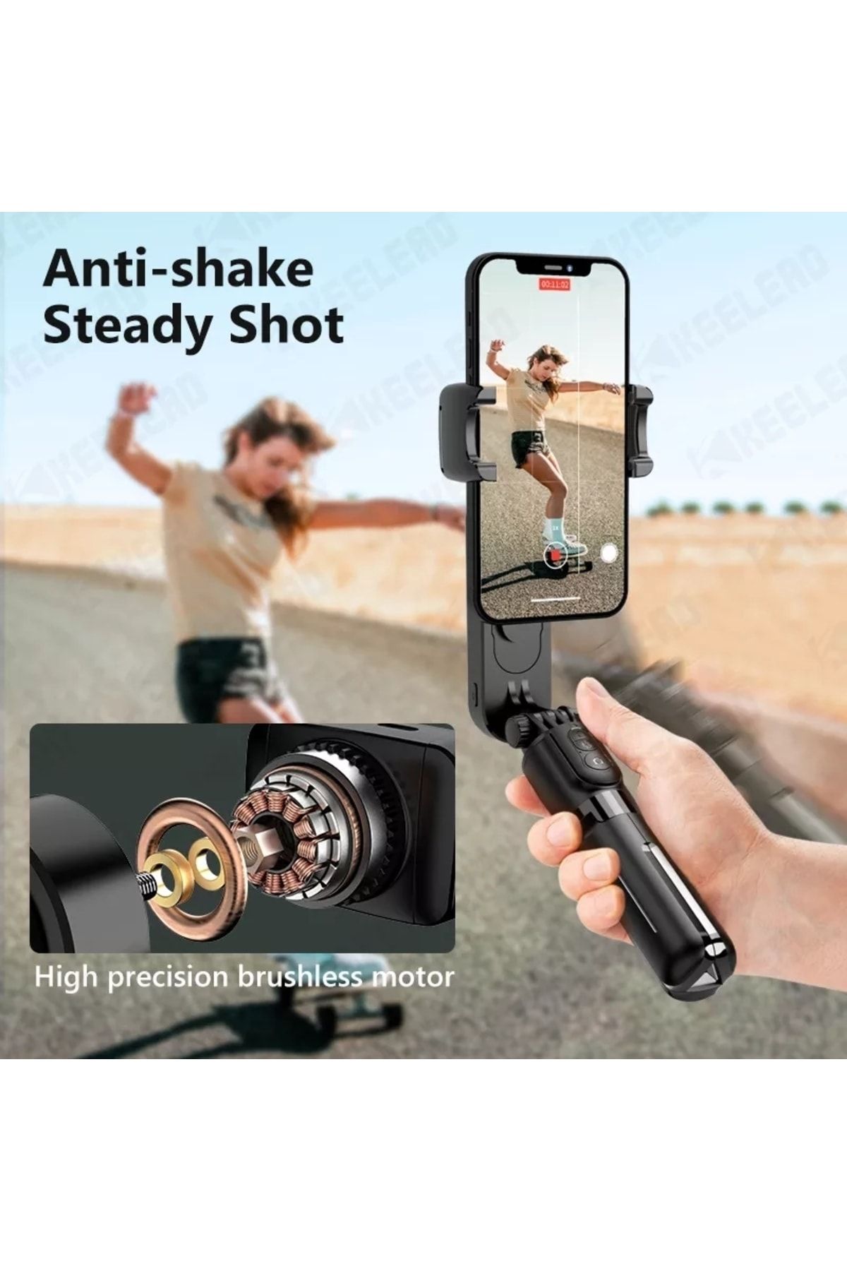 P19 Gimbal 3 Eksenli Telefon Ve Kamera Sabitleyici Bluetooth Selfie