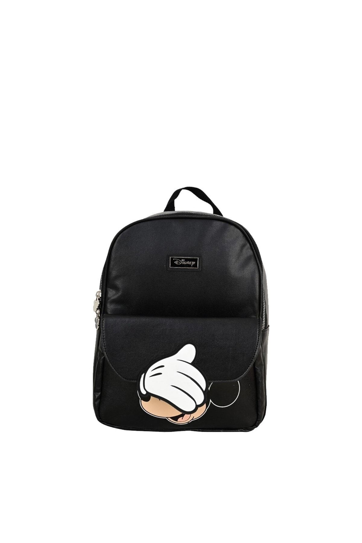 Black leather store mickey mouse backpack