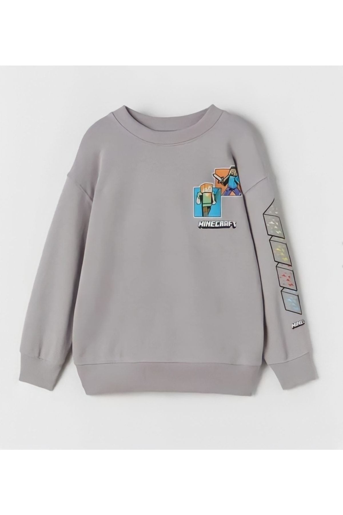 Pink Hippo Kids Minecraft Printed Kids Sweatshirt Trendyol