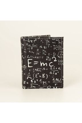 E=mc2 Yazılı Siyah Deri Kartlık KRT11