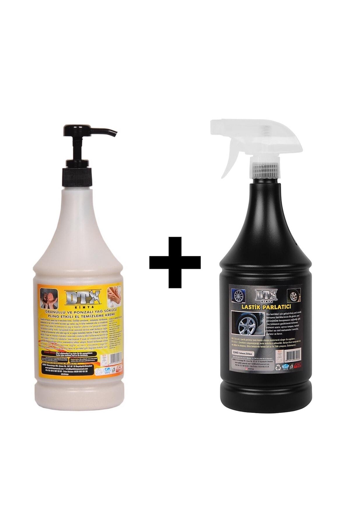 Ponza'lı (talaşlı) El Temizleme Kremi ( Sabunu) 1 Kg & Lastik Parlatıcı Jel 500 Ml