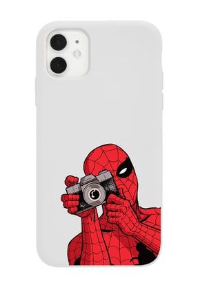 Iphone 11 Beyaz Örümcek Adam Spiderman Tasarımlı Lansman Kılıf FCIP11-095