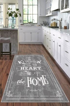 The Kitchen Is The Heart Of The Home Renkli Dijital Baskı Yıkanabilir Kaymaz Taban Mutfak Halısı. BRD-AYM028-