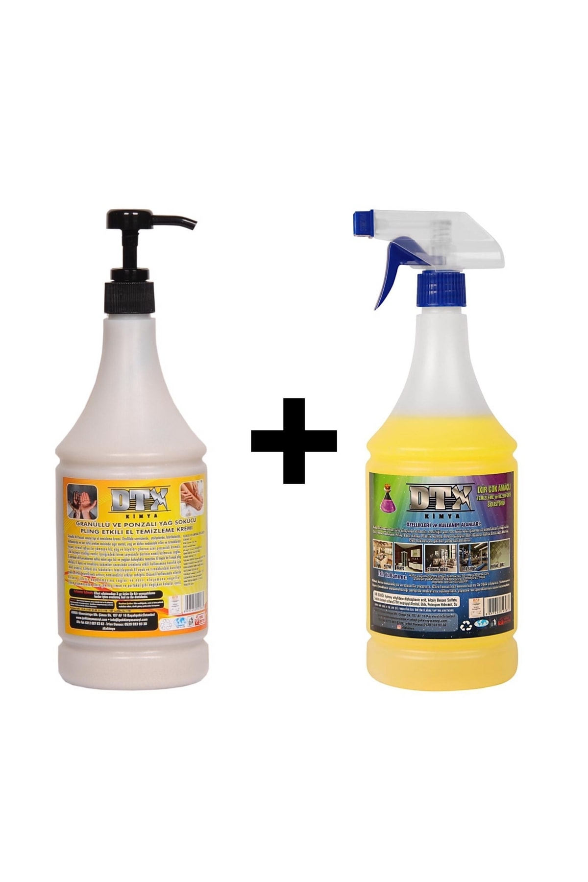 Ponza'lı (talaşlı) El Temizleme Kremi ( Sabunu) 1 Kg & 1 Lt Ixir Çok Amaçlı Temizleme Solisyonu 1 Lt