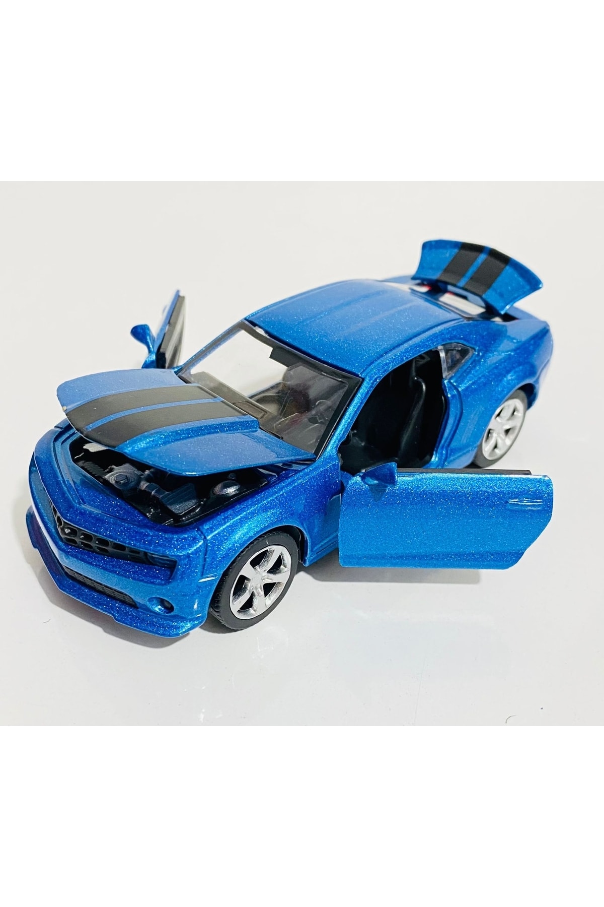 tmtoysandmore Camaro Model Metal Araba Kapılar Kaput Bagaj Açılır Mavi